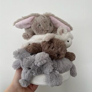 Pottery Barn Kids Plush Bunny in Gray and Cream